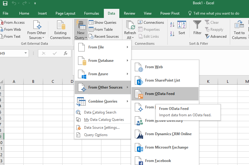 Excel 2016 - ODATA v4 with Power Query