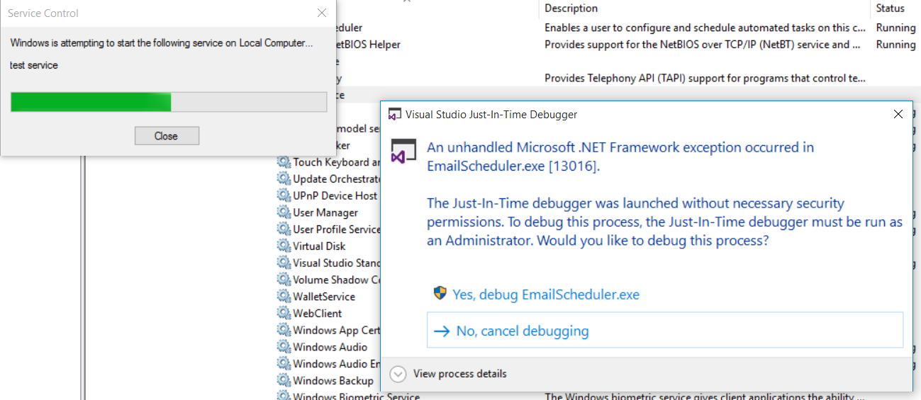 launch the debugger